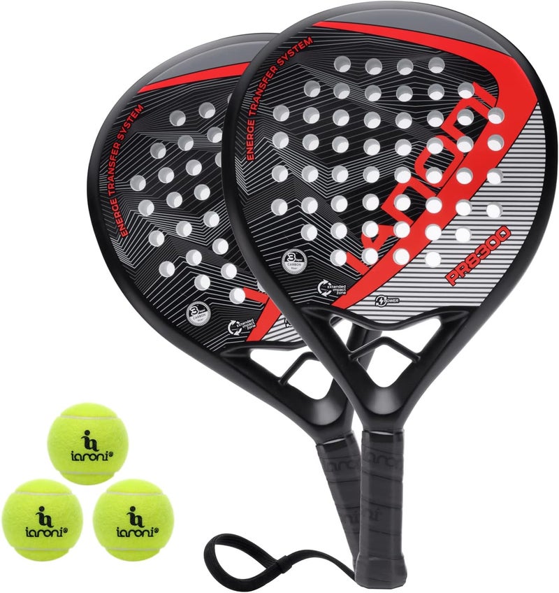 ianoni Padel Racket Carbon Fiber Surface with EVA Memory Flex Foam Core Padel Tennis Racquets Paddle Tennis Racket - Image 1